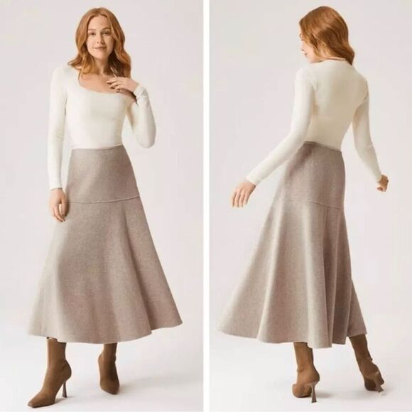 NWT OGL Wool-like Flared Maxi Skirt size M - Picture 1 of 7